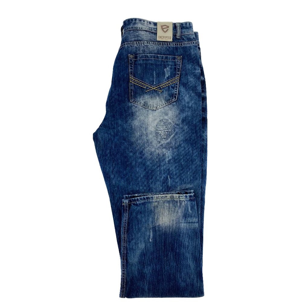 ENCRYPTED Distressed Denim Jeans